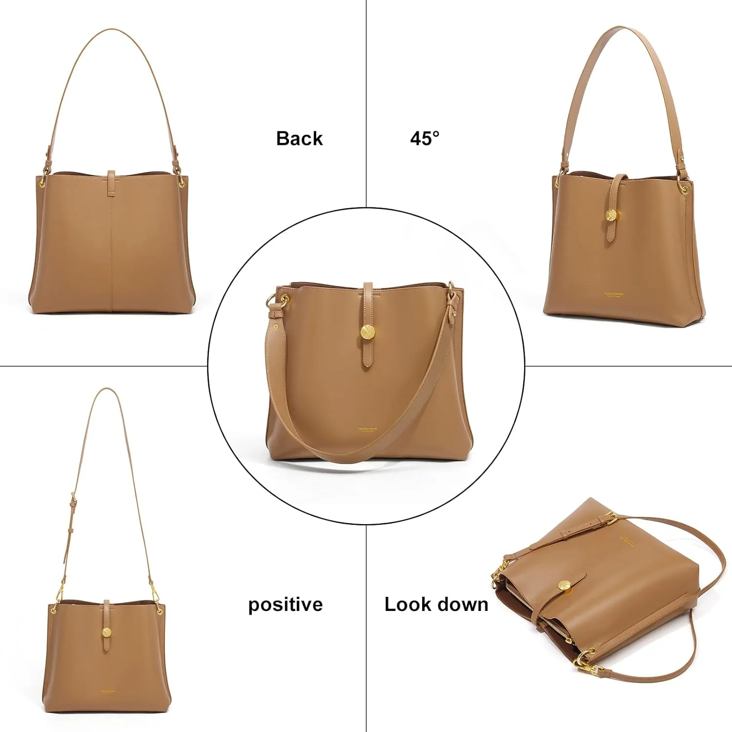Cnoles Women Genuine Leather Designer Tote Bags Purses And Handbags For Women Fashion Ladies Top Handle Shoulder Satchel Bag