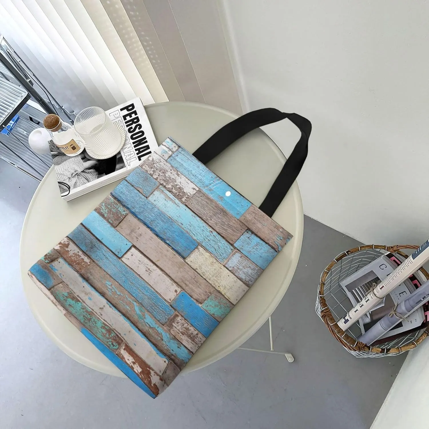 Coffee Brown Pattern Canvas Shoulder Bag Reusable Tote Bag Soft Lightweight Cloth Bags For Women Girls Lady Casual