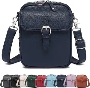 Collaboraten1 Crossbody Leather Bag, Tojoyride Urvashi Vintage Shoulder Bags Built In Wallet for Women Travel