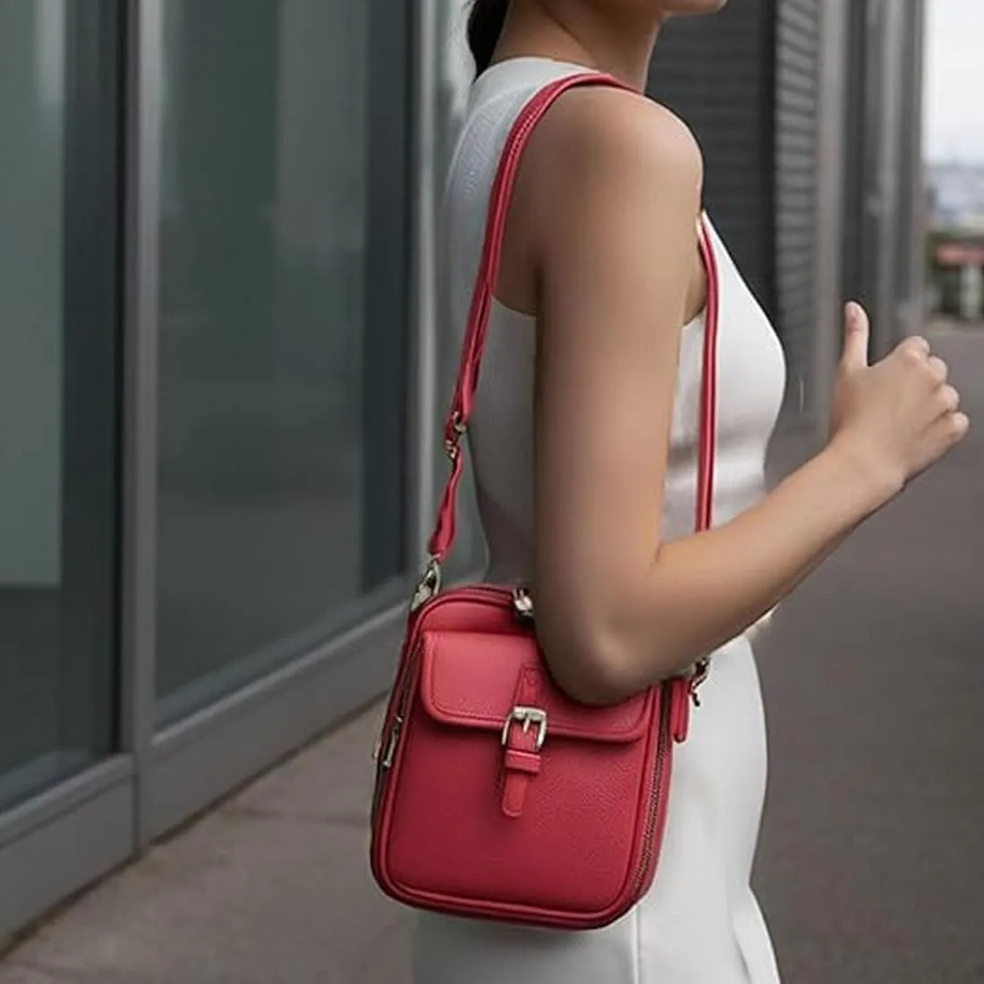Collaboraten1 Crossbody Leather Bag, Urvashi Crossbody Leather Bag, Premium Vintage Handbag with 10 Card Slots and Zipper