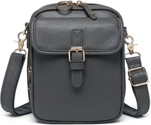 Collaboraten1 Crossbody Leather Bag, Vintage Double Layer Large Capacity Cross Anti Theft Shoulder Bags, Built in Wallet