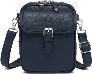 Collaboraten1 Crossbody Leather Bag, Vintage Double Layer Large Capacity Cross Anti Theft Shoulder Bags, Built in Wallet