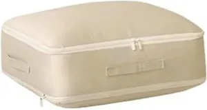 Compression Packing Bag Duvet Storage Bag Folding Large Capacity Expandable Storage Bag(Oat Color,L)