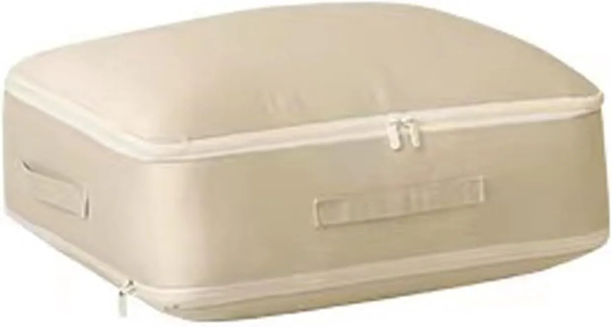 Compression Packing Bag Duvet Storage Bag Folding Large Capacity Expandable Storage Bag(Oat Color,L)