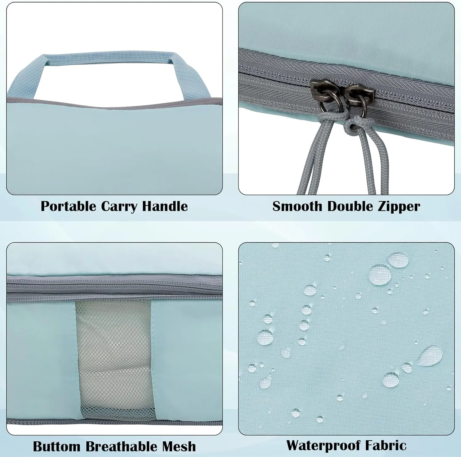 Compression Packing Cubes for Travel, 2 Set Compression Bags Travel Cubes for Packing Suitcase Organizer Bags Set, Travel Accessories Luggage Organizer Bags, Blue