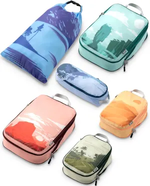 Compression Packing Cubes for Travel - Luggage and Backpack Organizer Packaging Cubes for Clothes by TRIPPED Travel Gear