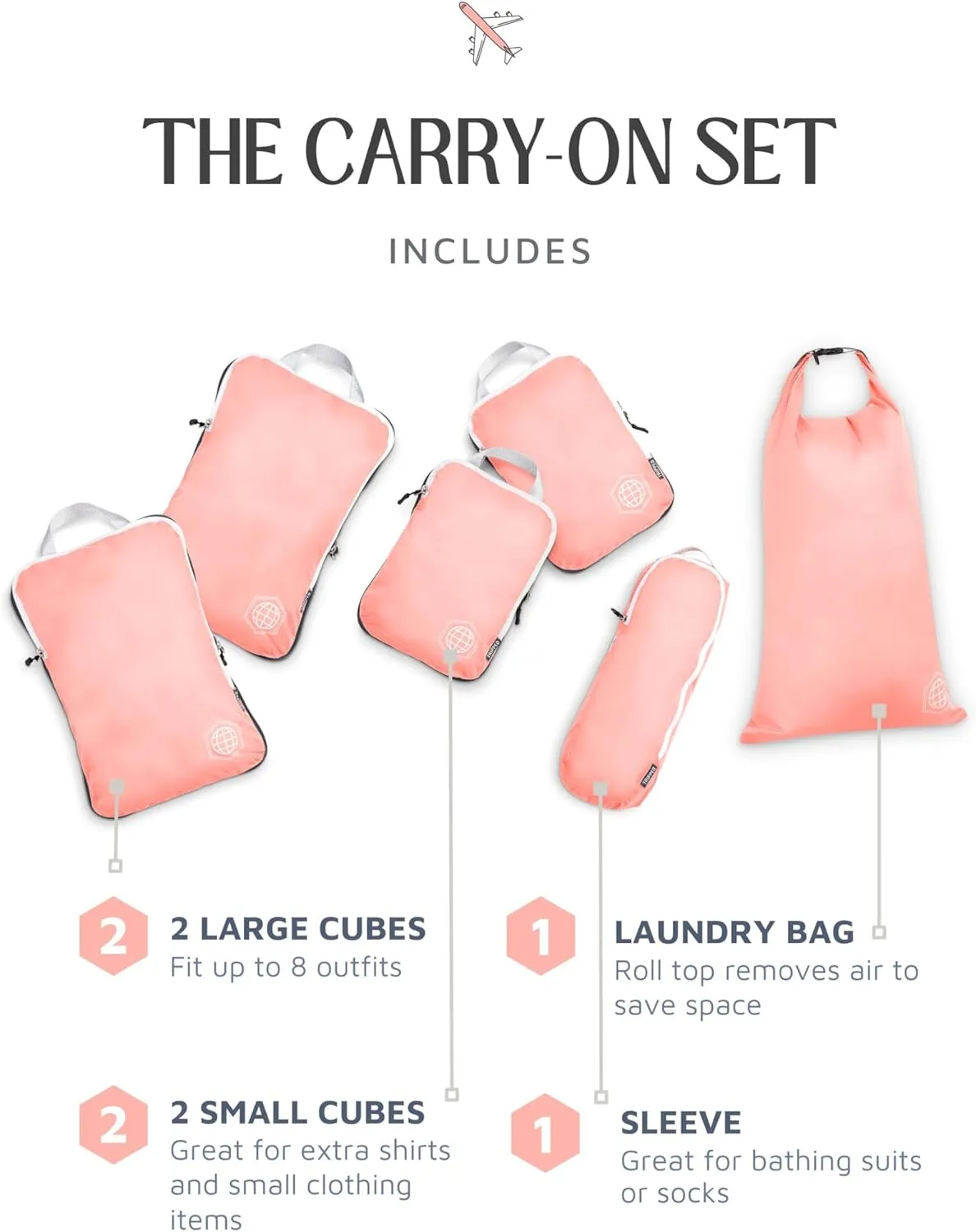 Compression Packing Cubes for Travel - Luggage and Backpack Organizer Packaging Cubes for Clothes by TRIPPED Travel Gear