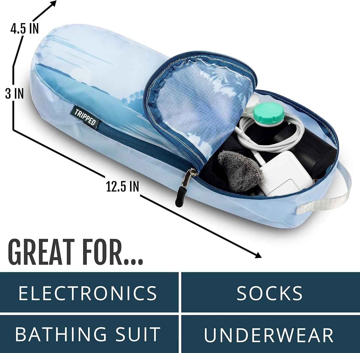 Compression Packing Cubes for Travel - Luggage and Backpack Organizer Packaging Cubes for Clothes by TRIPPED Travel Gear
