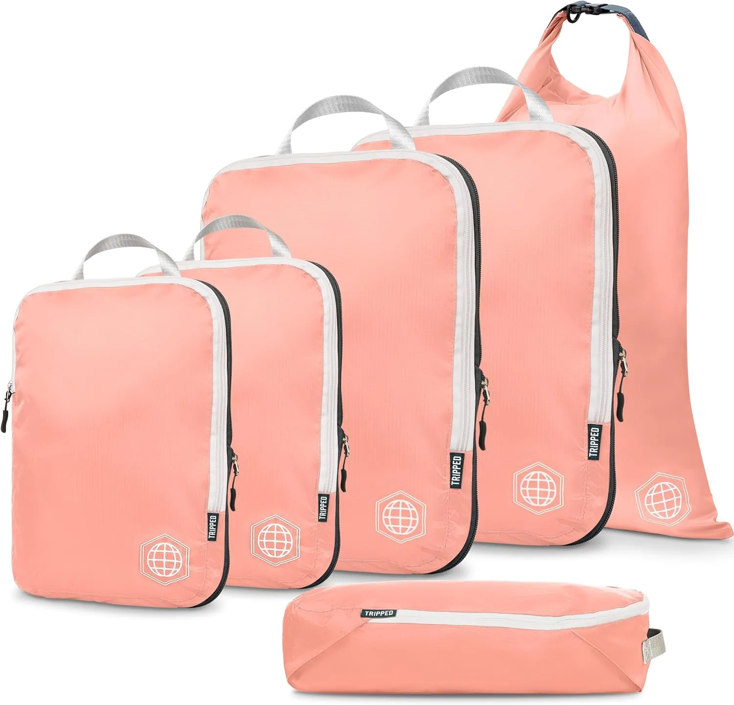 Compression Packing Cubes for Travel - Luggage and Backpack Organizer Packaging Cubes for Clothes by TRIPPED Travel Gear