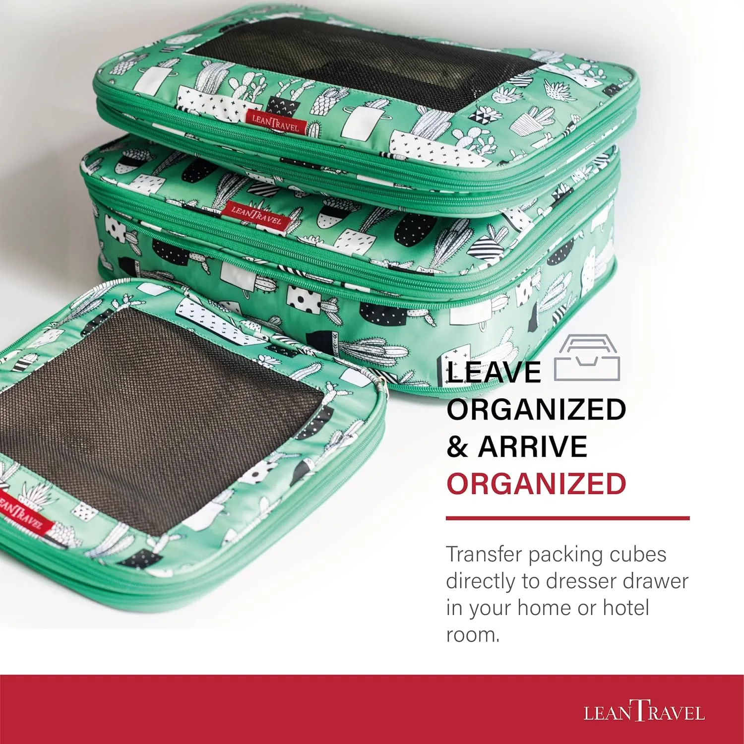 Compression Packing Cubes for Travel Organizers with Double Zipper, LeanTravel