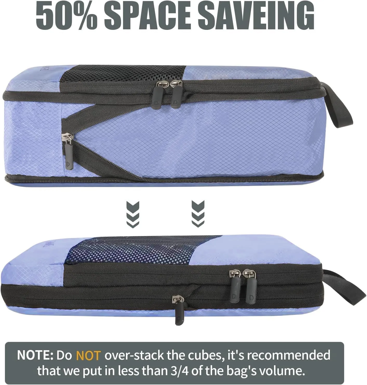Compression Packing Cubes for Travel, Vacation Travel Essentials, Travel Accessories for Suitcase Organizer Bags Set, Space Saving Luggage Organizer Travel Bags (indigo)