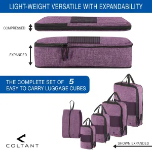 Compression Packing Cubes Travel Luggage-Organizer Set Packs More in Less Space
