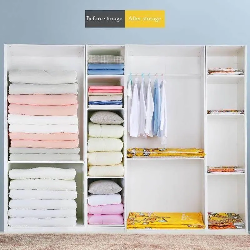 Compression Vacuum Storage Bags - Space-Saver for Clothes  Bedding
