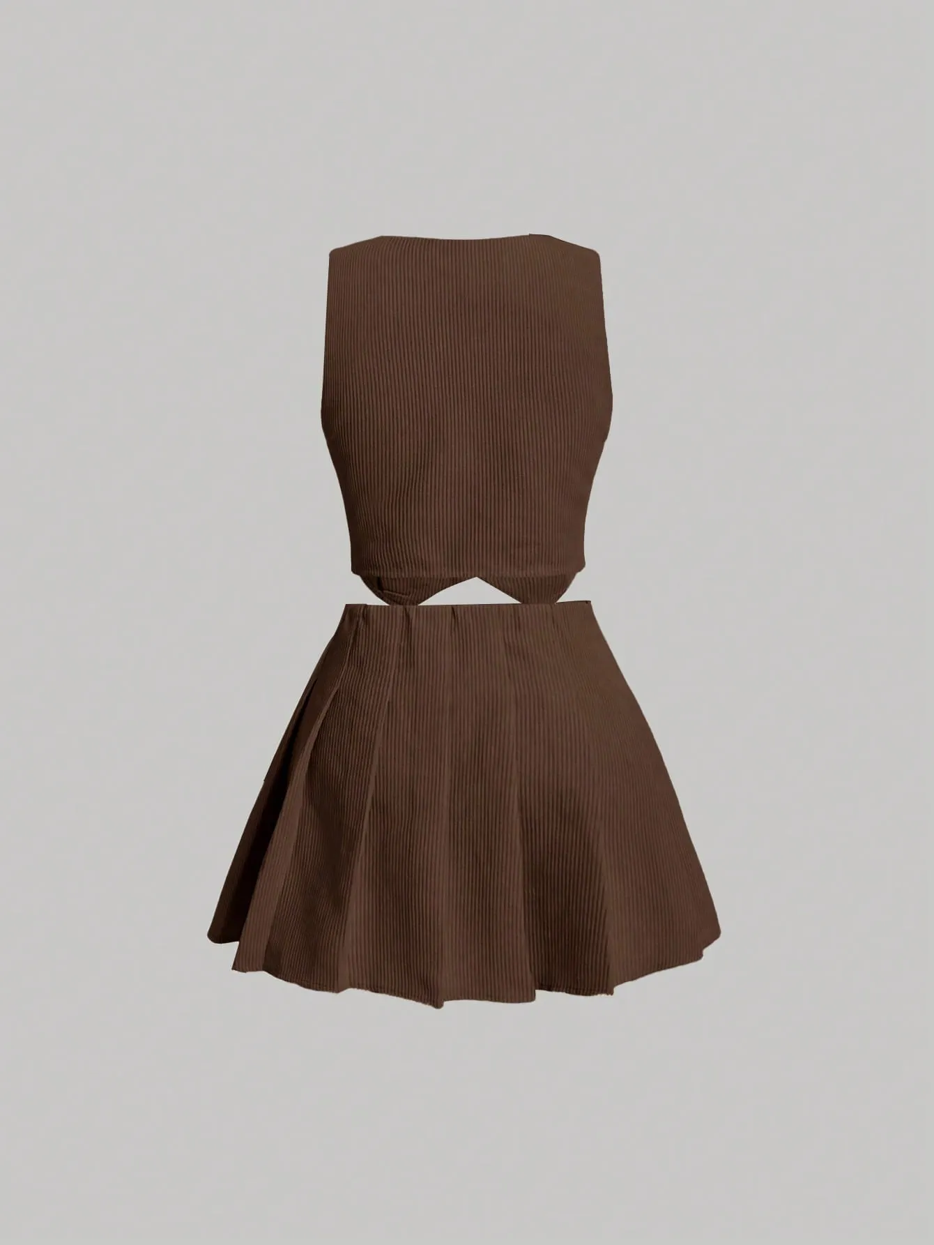 Conjunto de Chaleco y Falda Plisada
