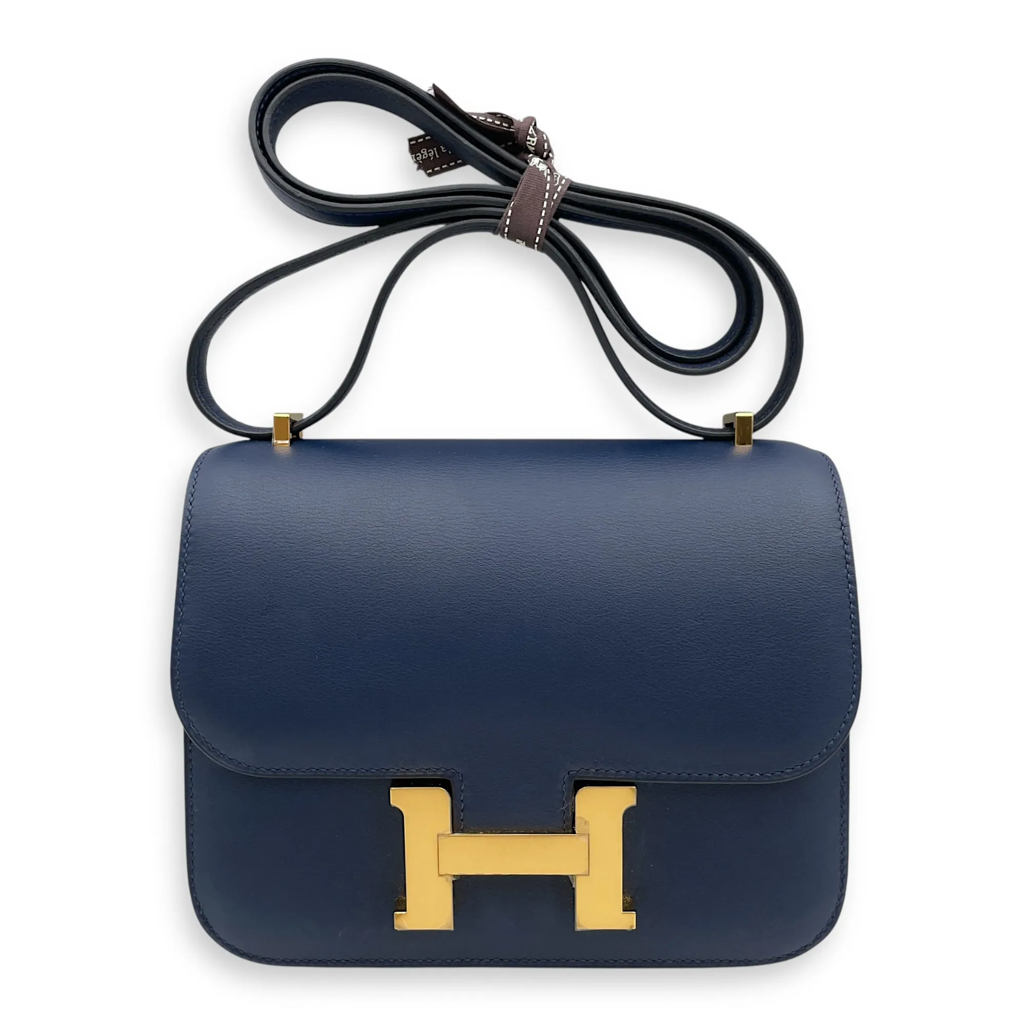 Constance 18 Bleu Navy in Swift, Gold hardware