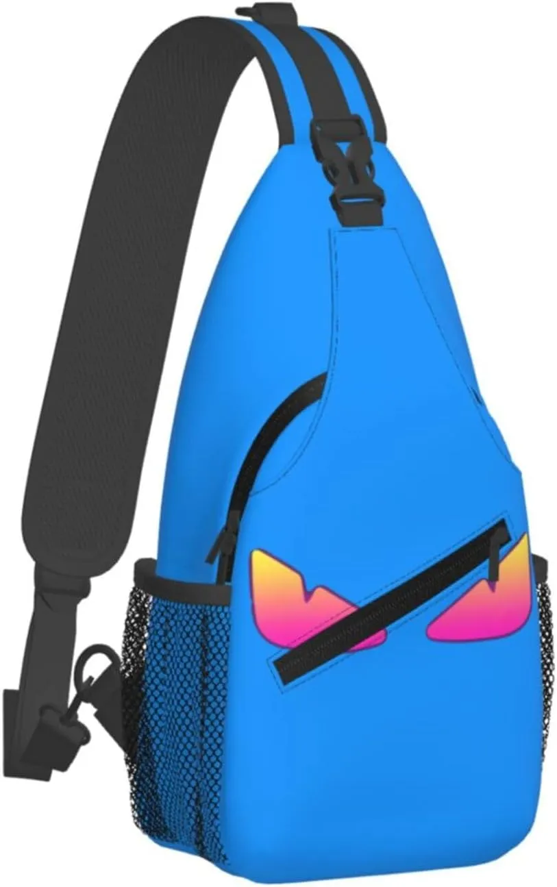 Cool Monsters Eyes Crossbody Bag Cross Chest Bag Adjustable Sling Backpack Sports Gym Shoulder Bags Travel Cycling Daypack Diagonally Casual Rucksack