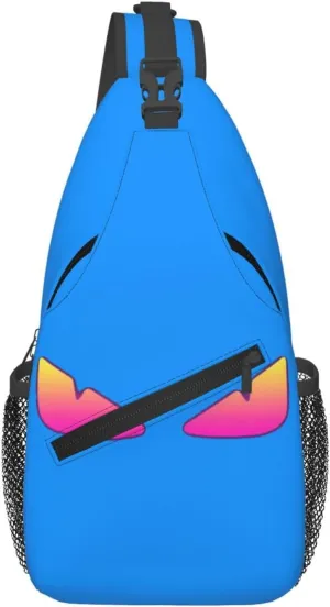 Cool Monsters Eyes Crossbody Bag Cross Chest Bag Adjustable Sling Backpack Sports Gym Shoulder Bags Travel Cycling Daypack Diagonally Casual Rucksack