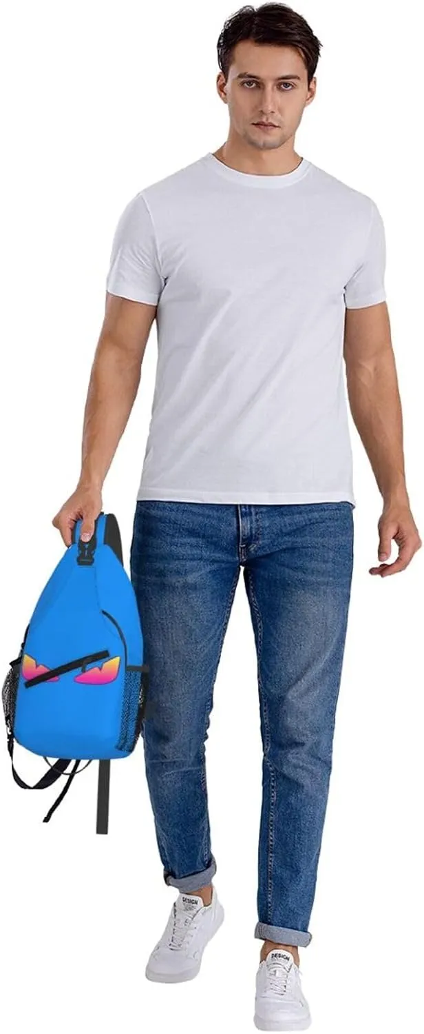 Cool Monsters Eyes Crossbody Bag Cross Chest Bag Adjustable Sling Backpack Sports Gym Shoulder Bags Travel Cycling Daypack Diagonally Casual Rucksack