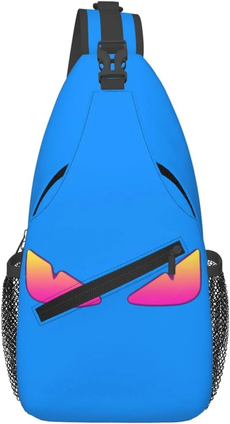 Cool Monsters Eyes Crossbody Bag Cross Chest Bag Adjustable Sling Backpack Sports Gym Shoulder Bags Travel Cycling Daypack Diagonally Casual Rucksack