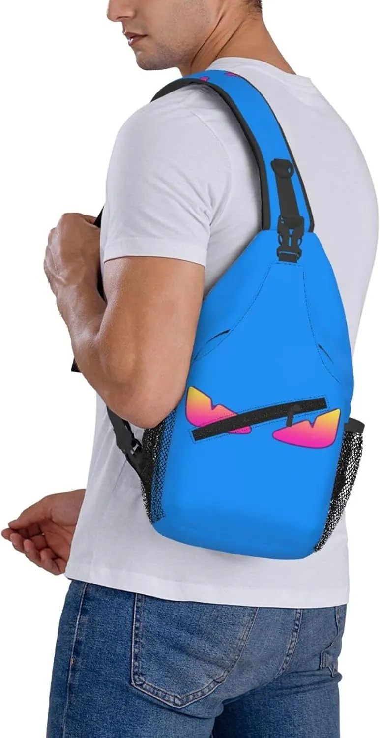 Cool Monsters Eyes Crossbody Bag Cross Chest Bag Adjustable Sling Backpack Sports Gym Shoulder Bags Travel Cycling Daypack Diagonally Casual Rucksack