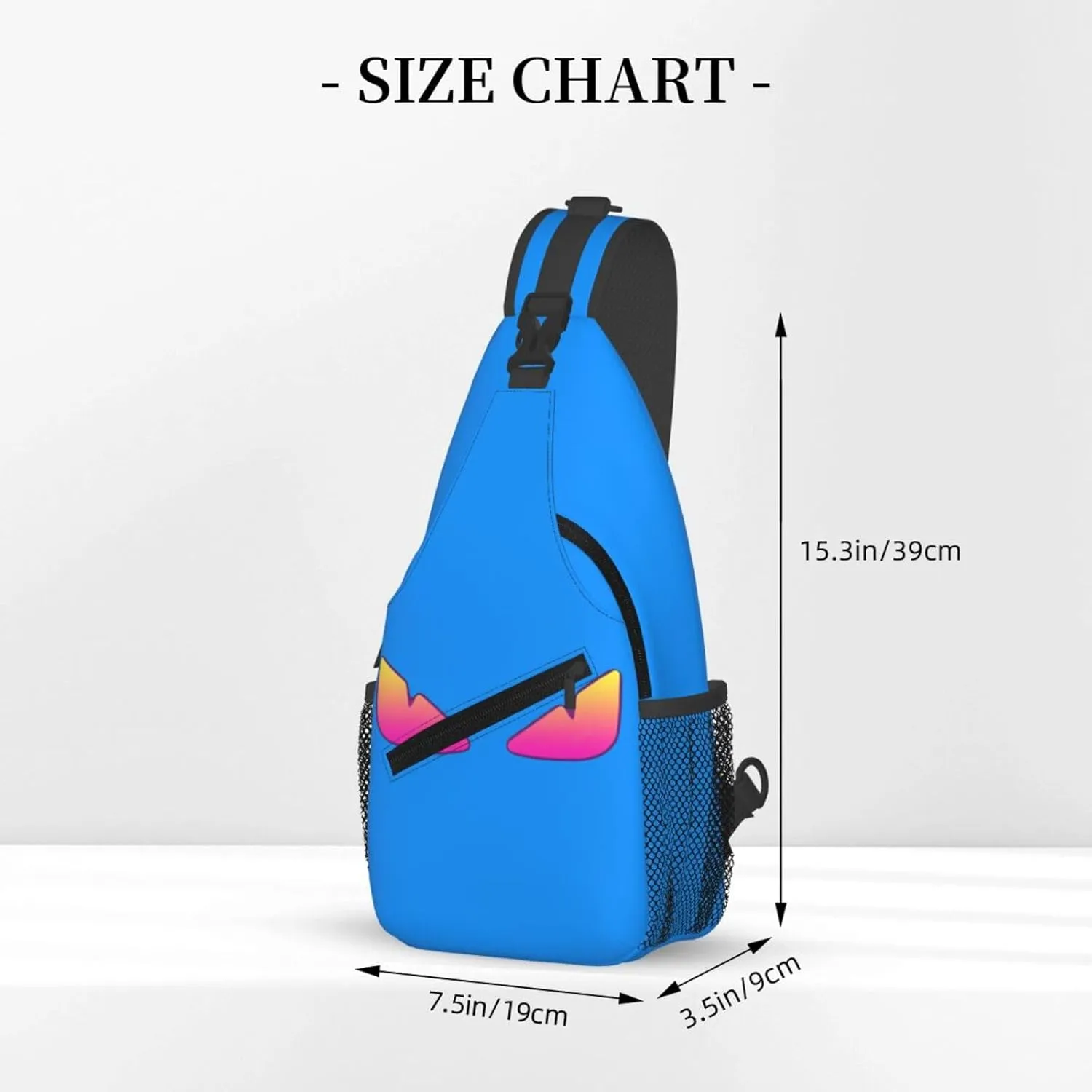 Cool Monsters Eyes Crossbody Bag Cross Chest Bag Adjustable Sling Backpack Sports Gym Shoulder Bags Travel Cycling Daypack Diagonally Casual Rucksack