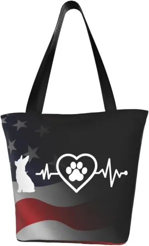 Corgi Dog Heartbeat Fashion Shoulder Bag Large Capacity For Man Or Woman