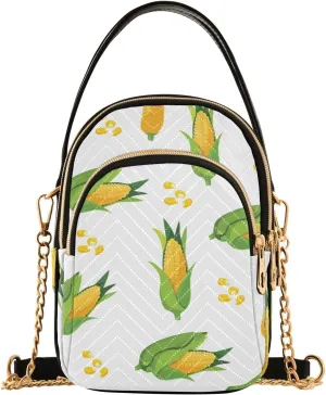 Corn Pattern Design Crossbody Bags Shoulder Bag for Women Stylish Ladies Messenger Bags Cell Phone Purse and Handbags Wallet