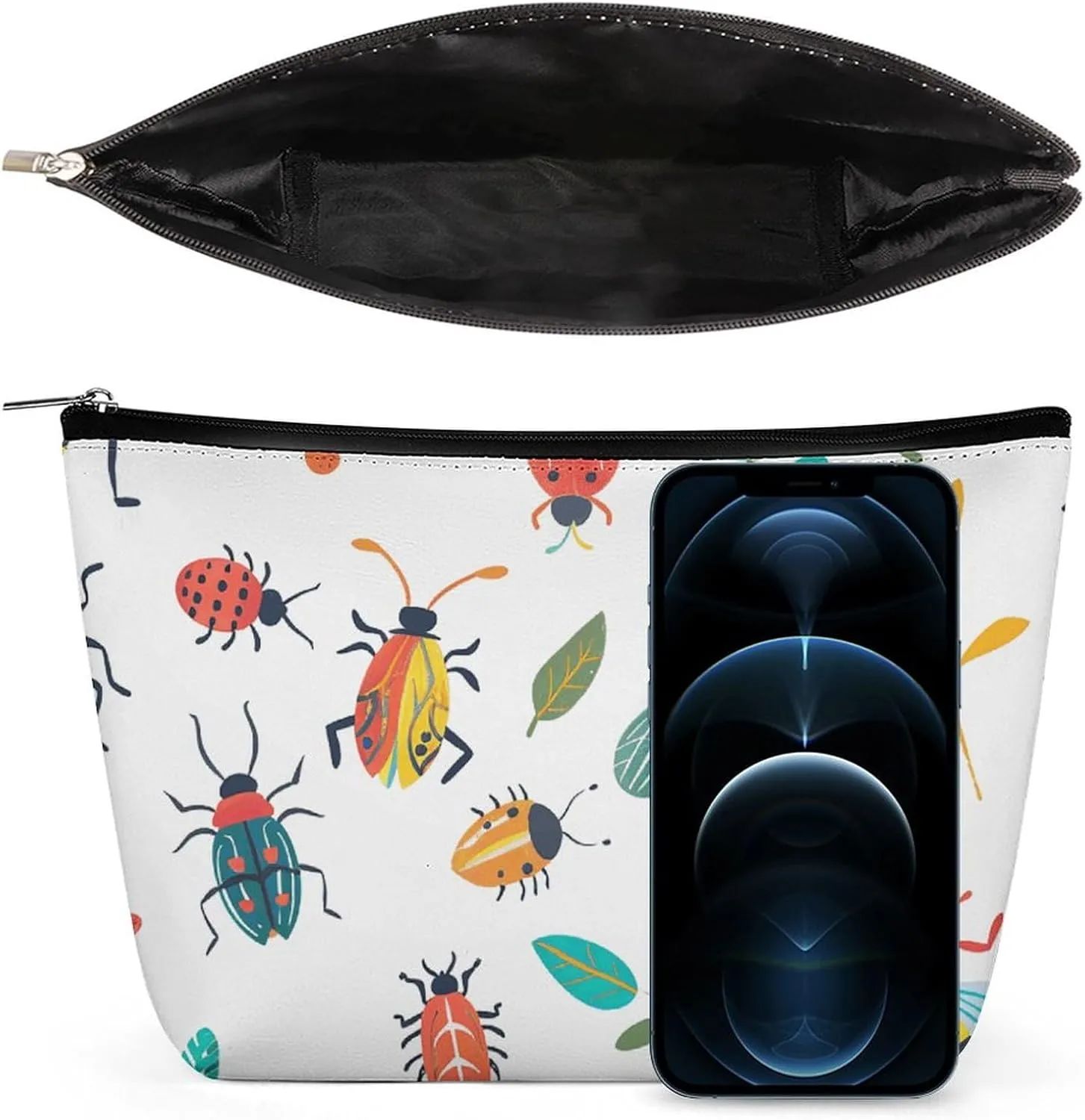 Cosmetic Bag Makeup Bags for Women Portable Makeup Bag Bright Insect Pattern Makeup Case Travel Toiletry Bag for Travel Accessories