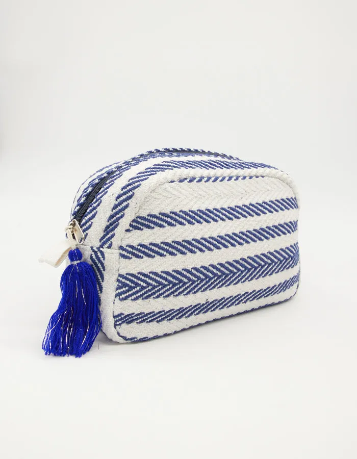 Cosmetic Bag - Navy Herringbone