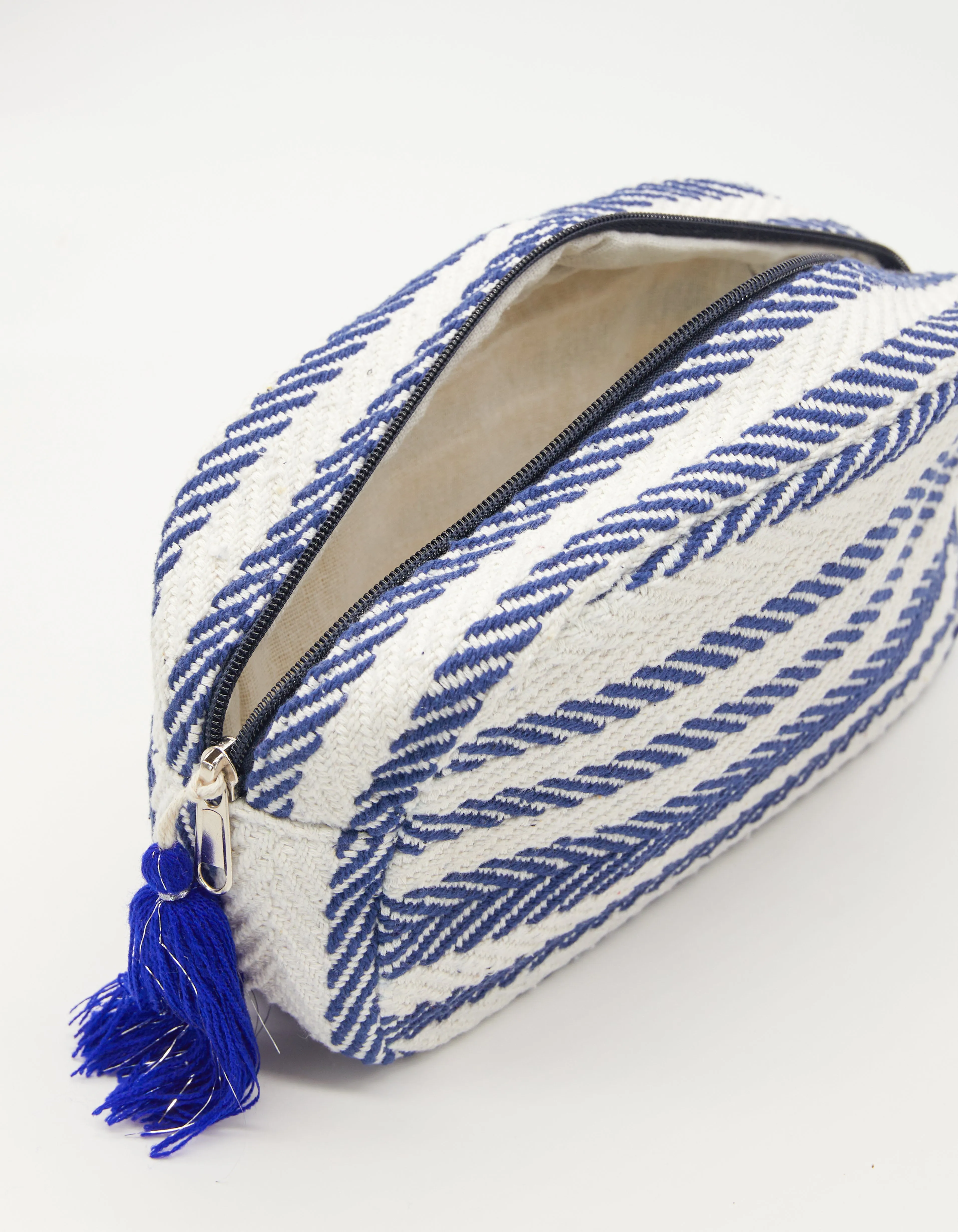 Cosmetic Bag - Navy Herringbone