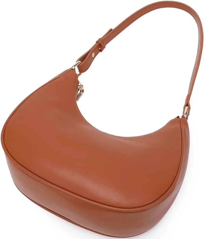 Crescent Shoulder Bags for Women Cute Hobo Tote Handbag Under the Arm Purses Mini Clutch Purse with Zipper Closure