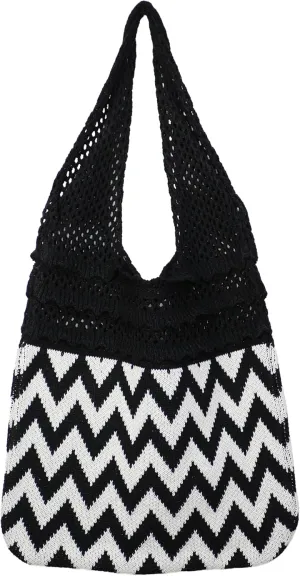 Crochet Tote Bag Women's Summer Aesthetic Mesh Beach Bags Knitting Handbags Cute