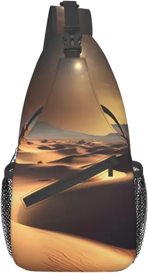 Cross chest bag diagonally Sahara Desert pattern Suitable For Men And Women outdoor hiking Daily travel Long and short trips