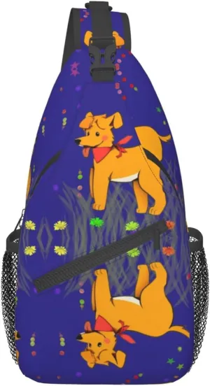 Cross chest bag diagonally Spitting tongue cartoon dog Prints Suitable For Men And Women outdoor hiking Daily travel Long and short trips