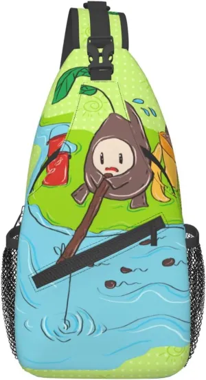 Cross chest bag diagonally Sunflower seeds fishing pattern Suitable For Men And Women outdoor hiking Daily travel Long and short trips