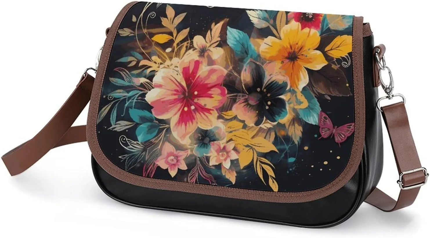 Cupcake Pattern Crossbody Bags for Women Travel Shoulder Bag Small Leather Cross Body Handbags