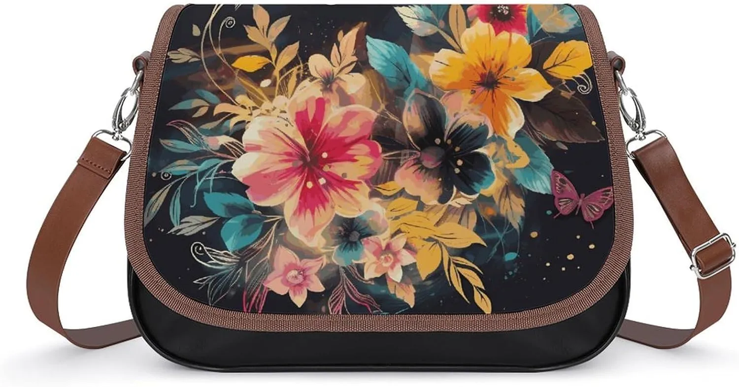 Cupcake Pattern Crossbody Bags for Women Travel Shoulder Bag Small Leather Cross Body Handbags