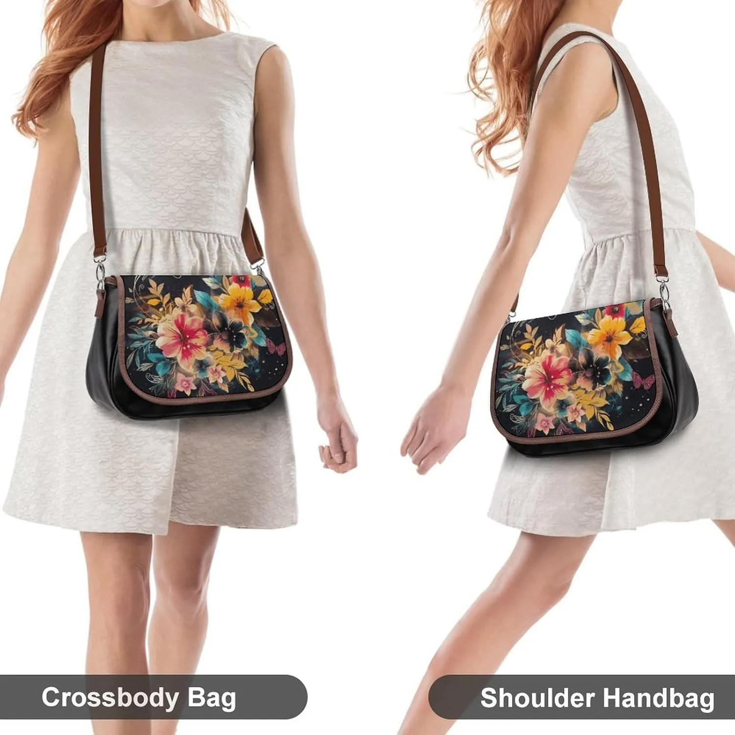 Cupcake Pattern Crossbody Bags for Women Travel Shoulder Bag Small Leather Cross Body Handbags
