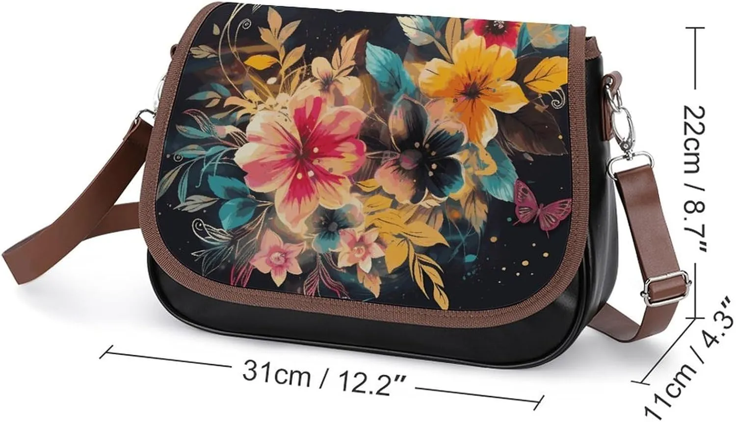 Cupcake Pattern Crossbody Bags for Women Travel Shoulder Bag Small Leather Cross Body Handbags