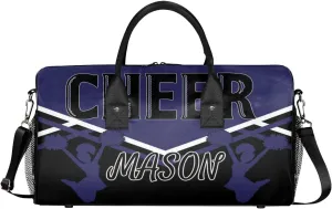 Custom Cheer Bags for Cheerleaders, Personalized Name Sport Gym Duffel Bags, Custom Travel Overnight Weekender Bag Personalized Cheerleading Gifts, Dark Navy