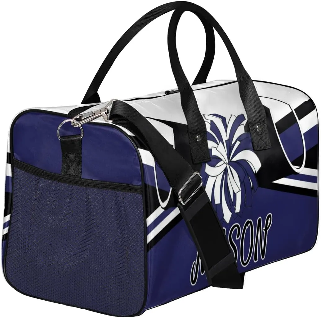 Custom Cheer Bags Sport Bag for Cheerleaders, Dark Navy Personalized Gym Duffel Bags Personalized Gifts for Cheerleading Custom Travel Overnight Weekender Bag
