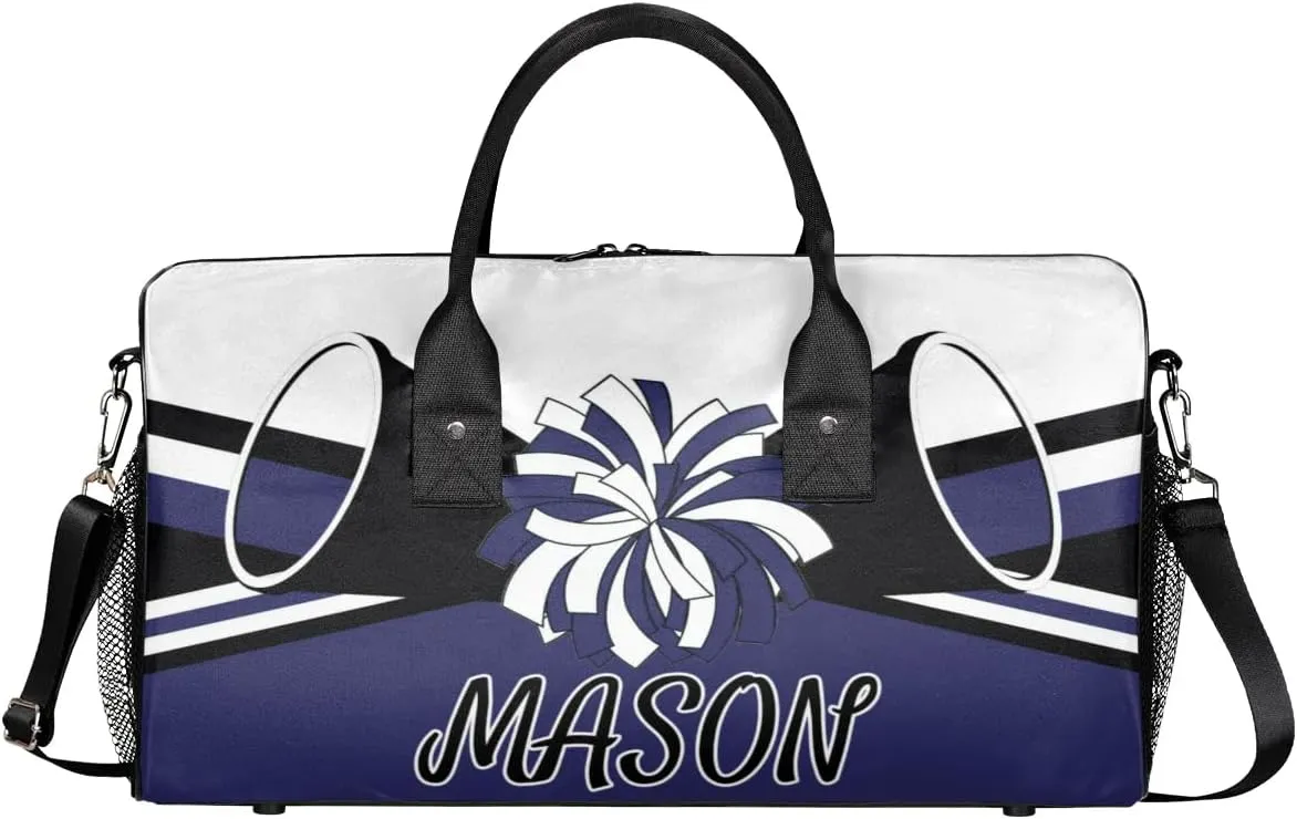 Custom Cheer Bags Sport Bag for Cheerleaders, Dark Navy Personalized Gym Duffel Bags Personalized Gifts for Cheerleading Custom Travel Overnight Weekender Bag