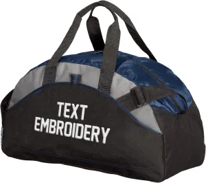 Custom Sport Duffel Bag Add Your Embroidered Text Medium Contrast Sport Gym Travel Water Resistant Duffel Bag Navy