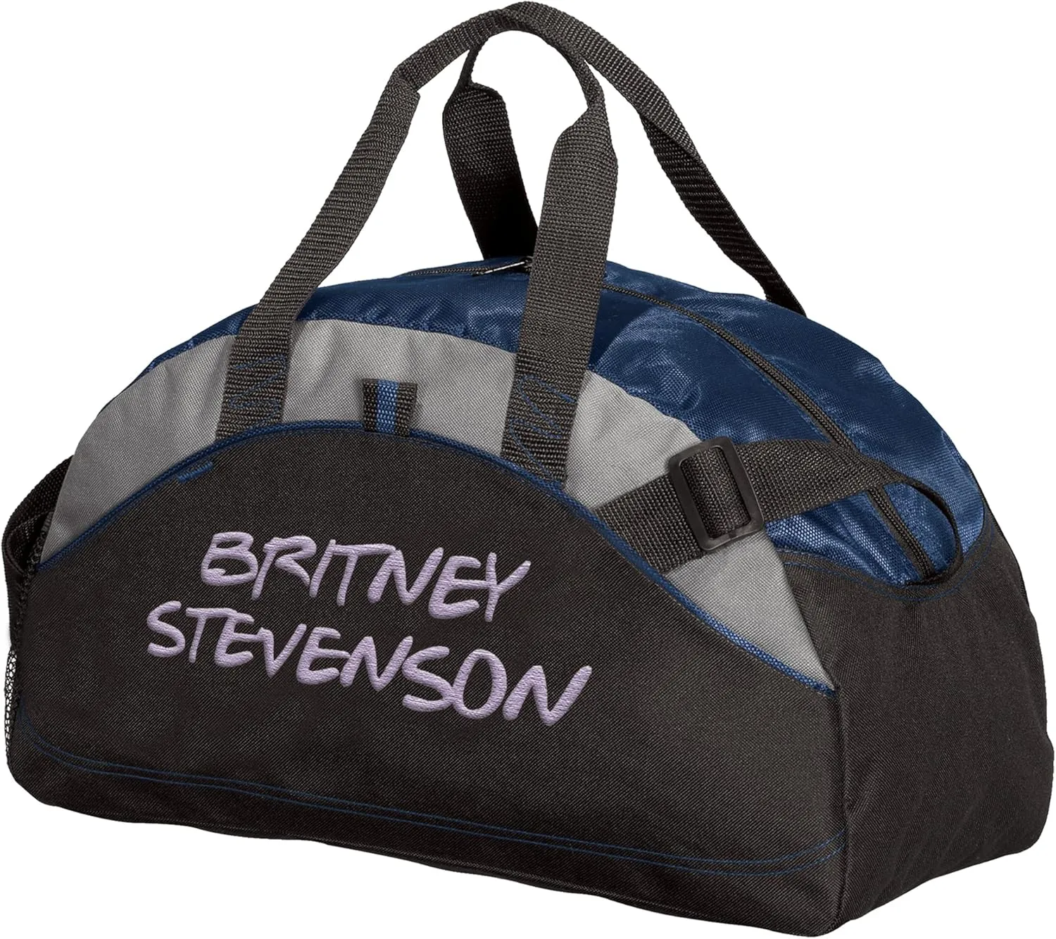 Custom Sport Duffel Bag Add Your Embroidered Text Medium Contrast Sport Gym Travel Water Resistant Duffel Bag Navy