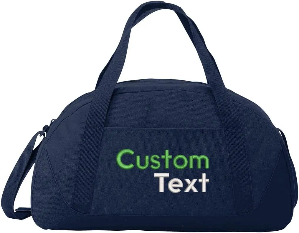 Custom Sport Duffel Bags for Men, Women, Dome, Navy - Add Your Name - Personalized Weekender Bag for Gym, Overnight, Travel
