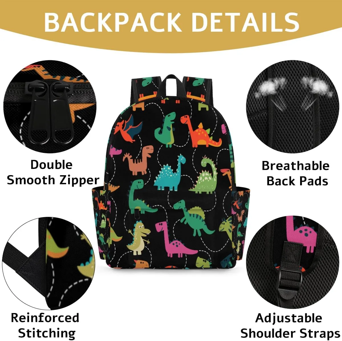 Cute Dinosaur Kids Backpack for Boys Girls Animal Pattern Preschool Toddler Backpack Kindergarten Nursery Bookbag Travel Children Lightweight School Bag