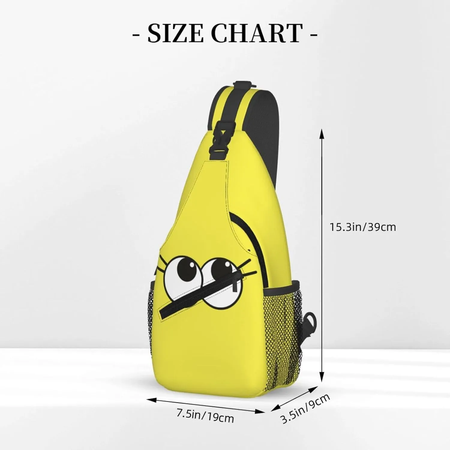 Cute Funny Cartoon Sketch Eyes Crossbody Bag Cross Chest Bag Adjustable Sling Backpack Sports Gym Shoulder Bags Travel Cycling Daypack Diagonally Casual Rucksack