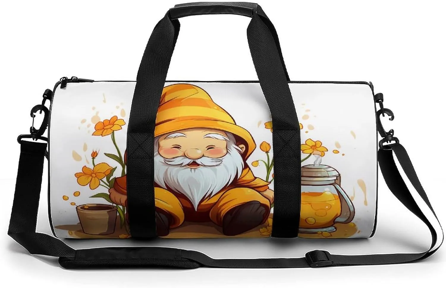 Cute Little Dwarf Gnomes Sports Gym Bag Portable Duffel Bag Travel Workout Bag with Adjustable Strap for Men Women