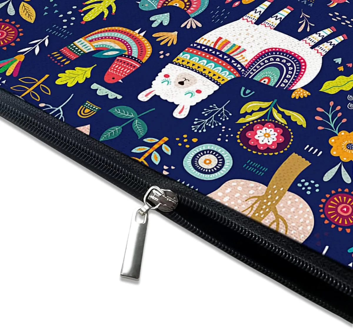 Cute Makeup Bag for Purse Canvas Waterproof Funny Cosmetic Bags for Women Zipper Travel Toiletry Pouch-Alpaca Makeup Bags-Navy