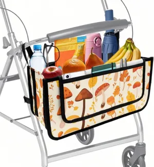 Cute Mushroom Rollator Bag with Storage Pockets Walker Basket Walker Accessories Walker Bags for Folding Walker for Elderly Gifts